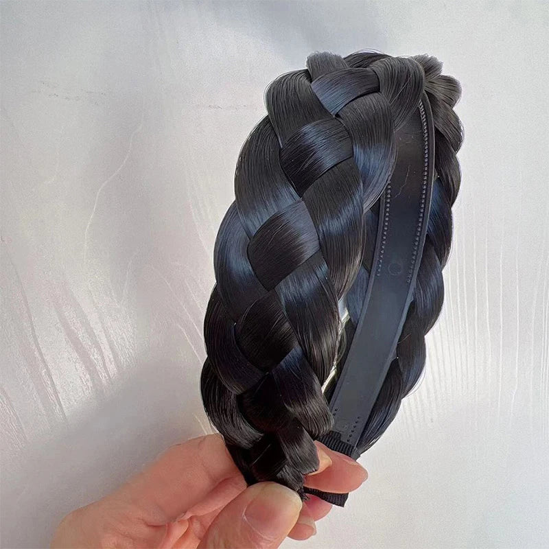 Twist Wig Headbands For Women Wide Braids Hairbands Handmade Head Hoop Hair Styling Headwear Accessories Gift