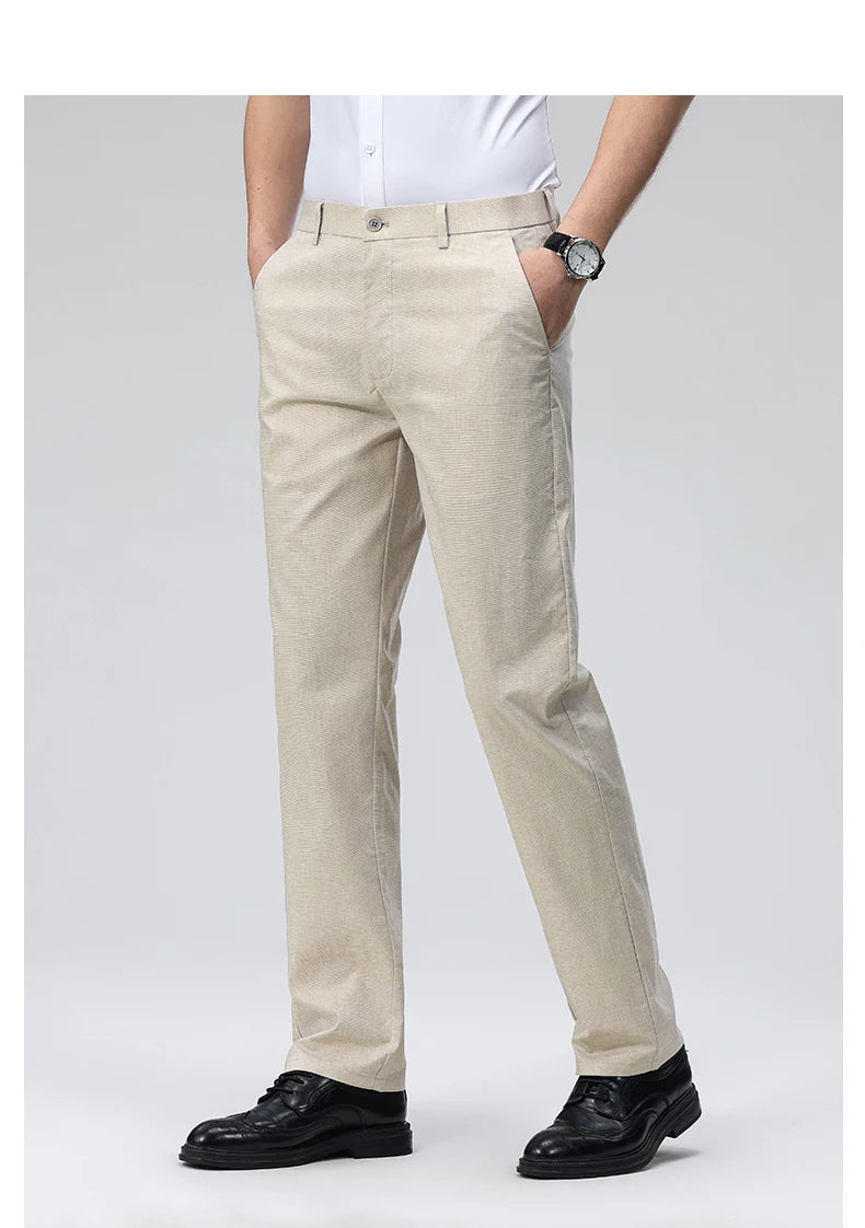Men's Casual Pants: Breathable & Lightweight for Summer Comfort Business Casual Men's Work Trousers