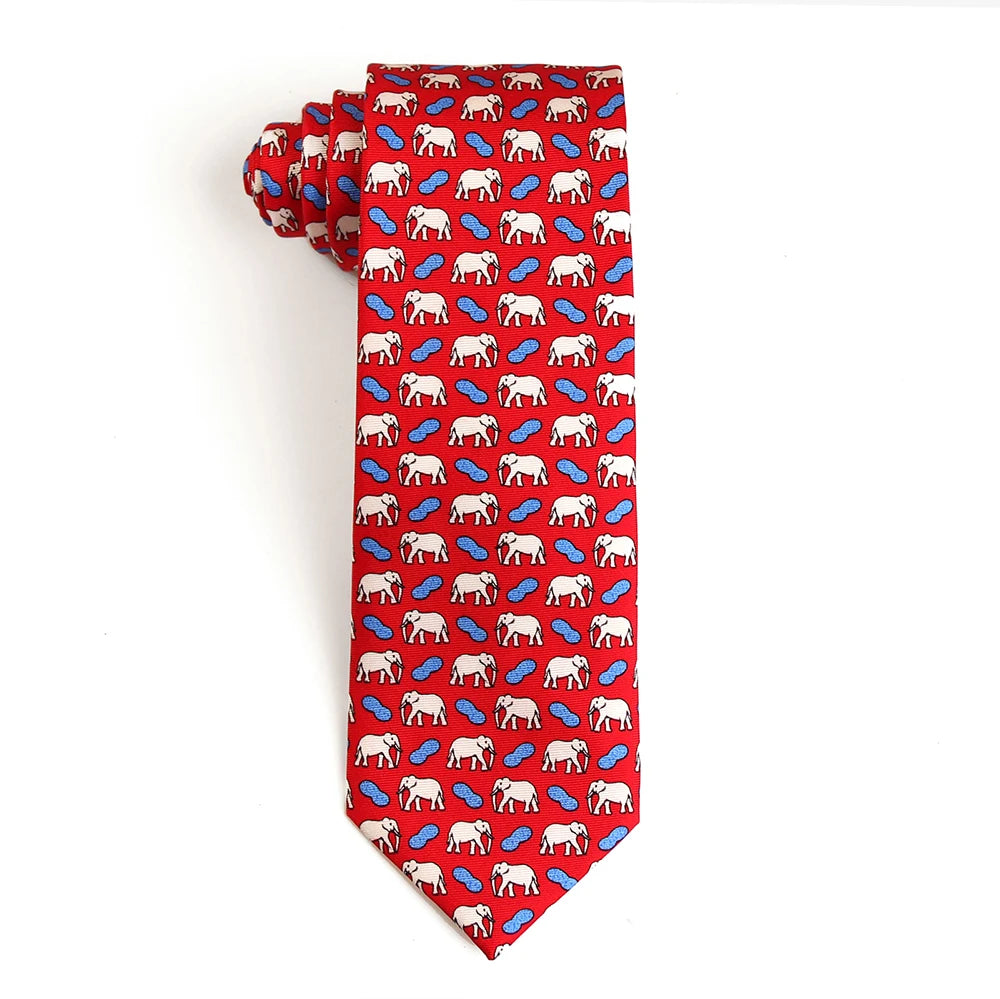 Tailor Smith 100% Silk Ties For Men Handmade Necktie With Animal Pattern Tie Father's Day Birthday Gift Tie