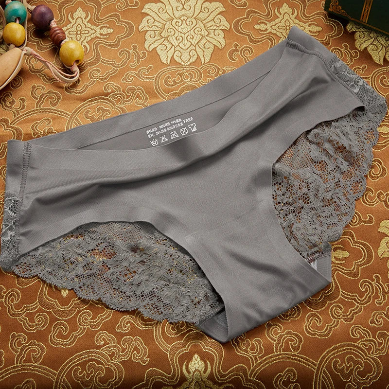 BZEL Sexy Lace Underwear Women's Panties Cozy Comfort Lingerie Hot Sale Ice Silk Briefs Seamless Panties Skin-Friendly Underpant