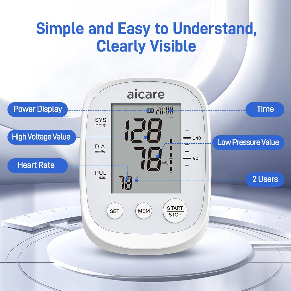 Automatic Digital Blood Pressure Monitor Medical Upper Arm 22-42cm Large Cuff Blood Pressure Meter for Home Use Health Care