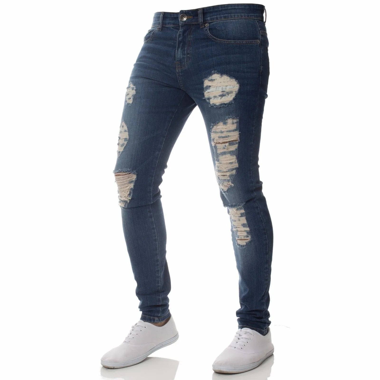 Men Pants Fashion Men Casual Pants Stretch Jeans Skinny Work Trousers Male Vintage Wash Plus Size Jean Slim Fit for Men Clothing