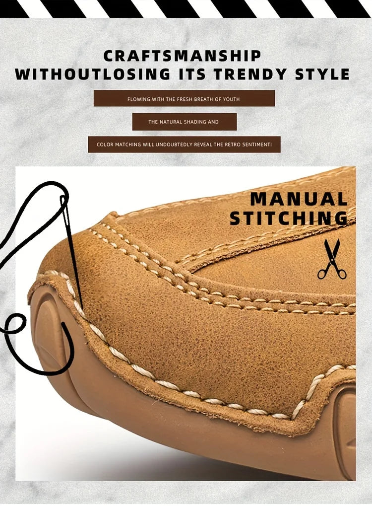CLOHOO Men's PU Leather Lace Up Sneakers Black Casual Walking Shoes Lightweight Comfortable Breathable Brown Shoes for Men