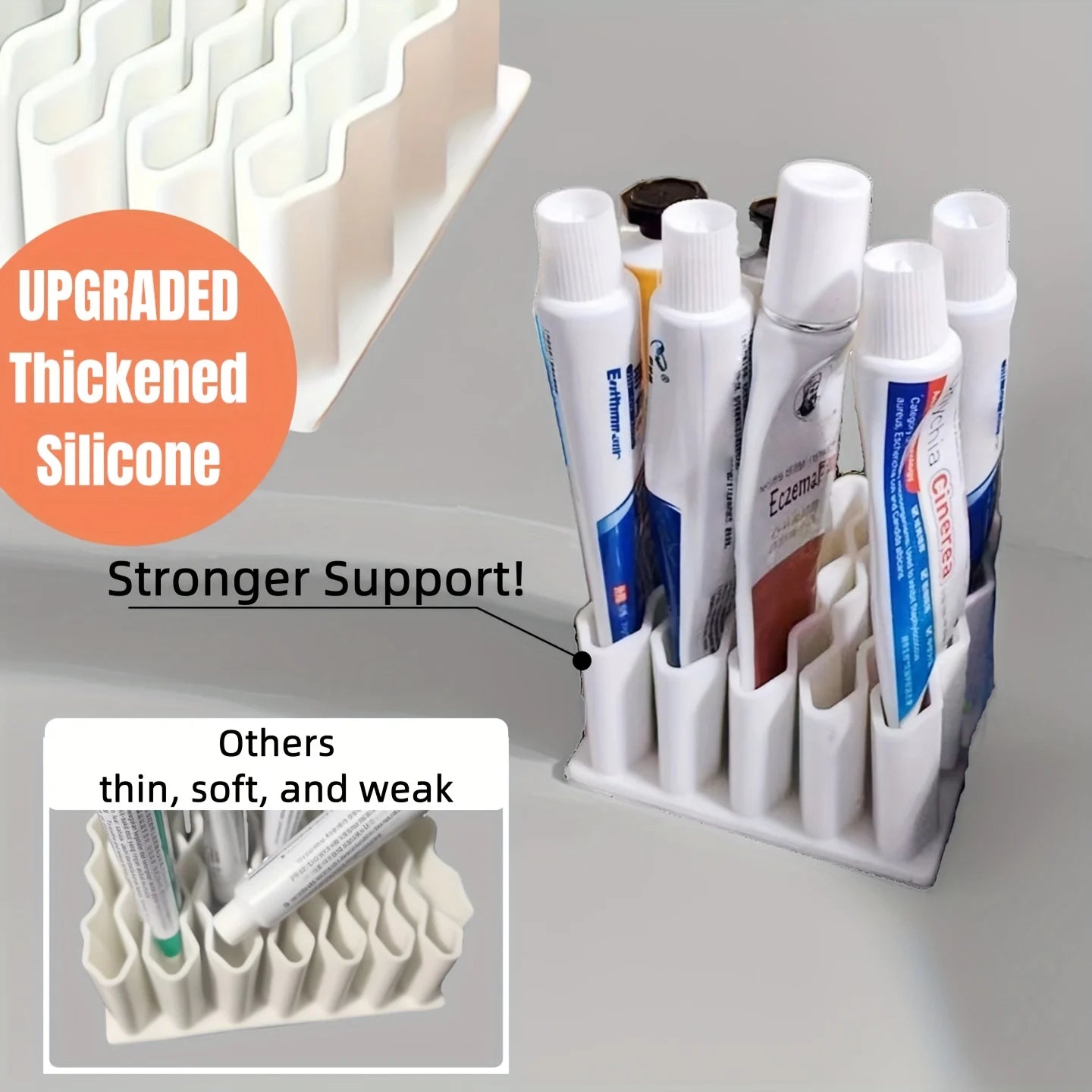 1pc 32-Slot Ointment Organizer | Medicine Storage Compartments, Multi-Use Holder for Medicine Cabinet Wall, Countertop, Vanity