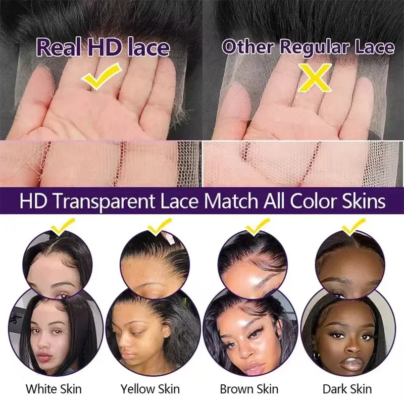 40 42 Inch HD Loose Deep Wave 13x6 Lace Front Human Hair Wigs Brazilian Curly Water Wavy 13x4 Lace Frontal Wigs For Women 250%