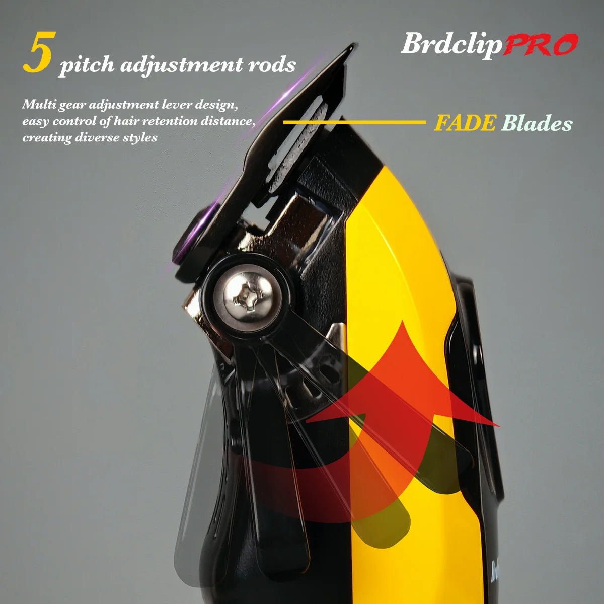 Professional BRDCLIP 619 Hair Clipper 7500RPM Precision Steel Sharp-angled Blades LCD Display Charging Base Hair Cutting Machine