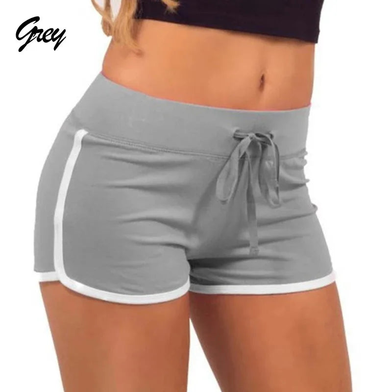 Women's Sports Shorts, Cotton Drawstring Shorts, Stretch Elasticated Waistband Shorts, Casual, Beach, Yoga, Running, Summer