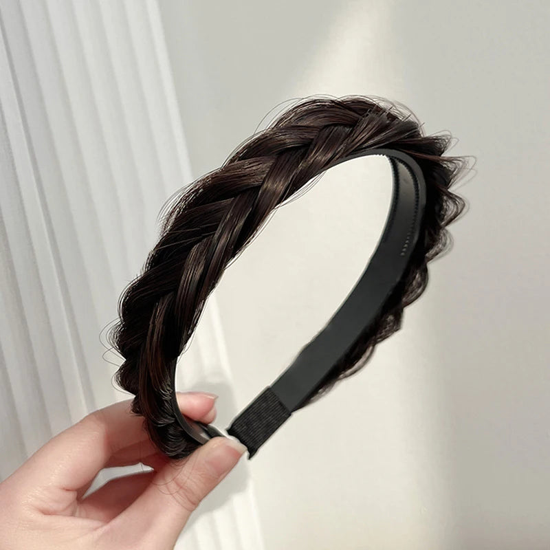 Twist Wig Headbands For Women Wide Braids Hairbands Handmade Head Hoop Hair Styling Headwear Accessories Gift
