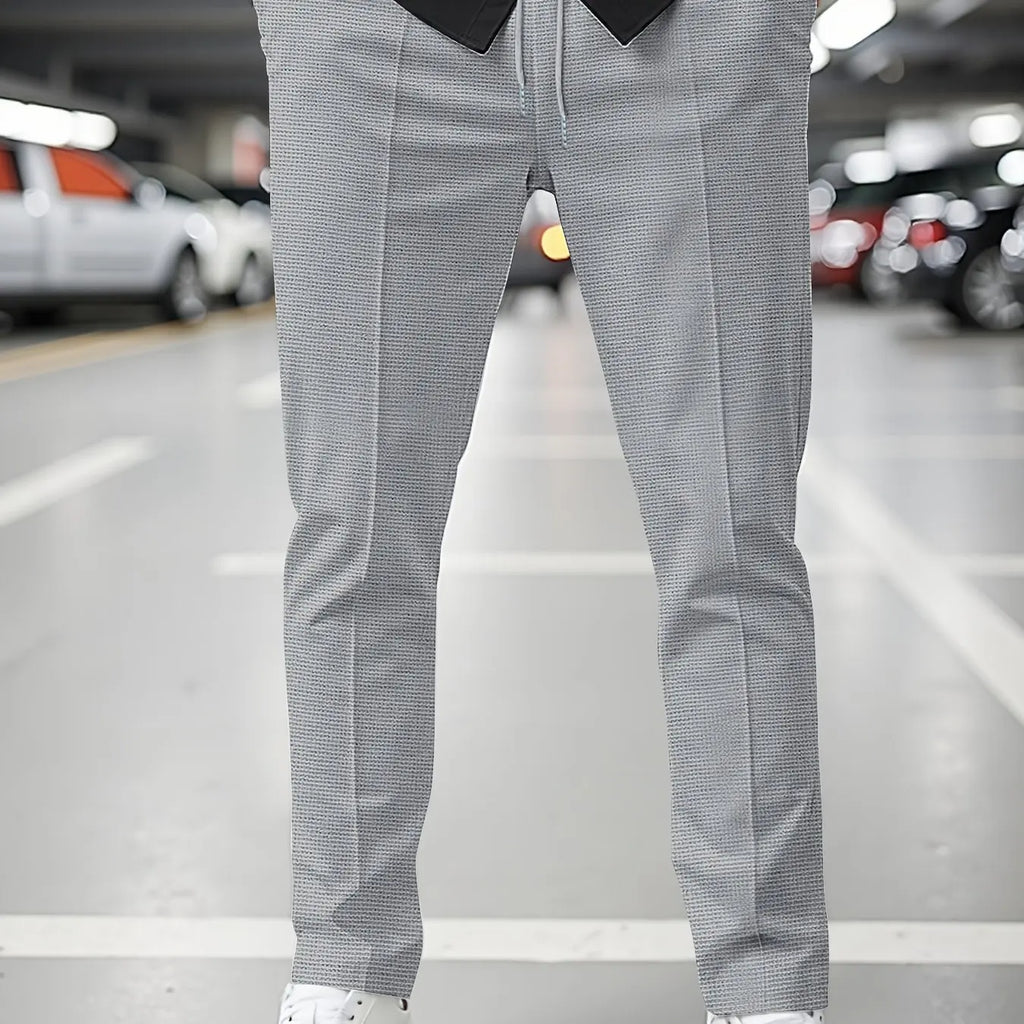 Men'S Summer Casual Loose Fit Pants Breathable Elastic Waist with Drawstring Mid-Rise Stylish and Trendy Everyday Comfort Pants
