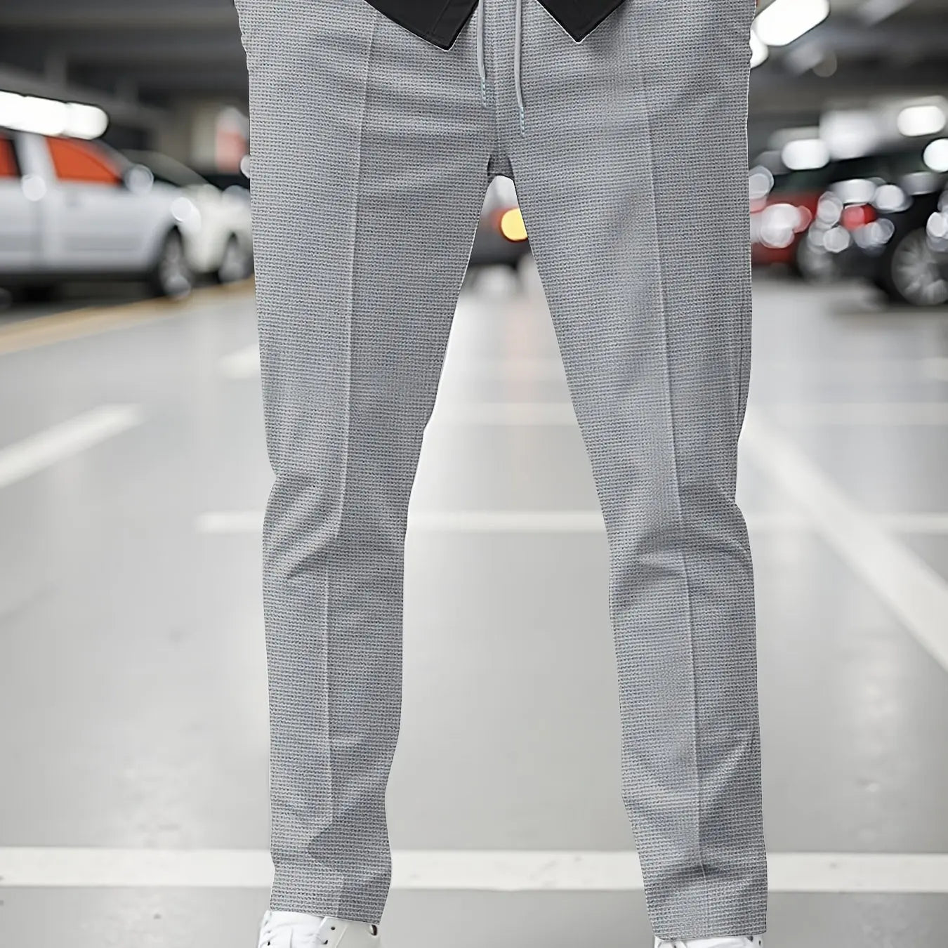 Men'S Summer Casual Loose Fit Pants Breathable Elastic Waist with Drawstring Mid-Rise Stylish and Trendy Everyday Comfort Pants