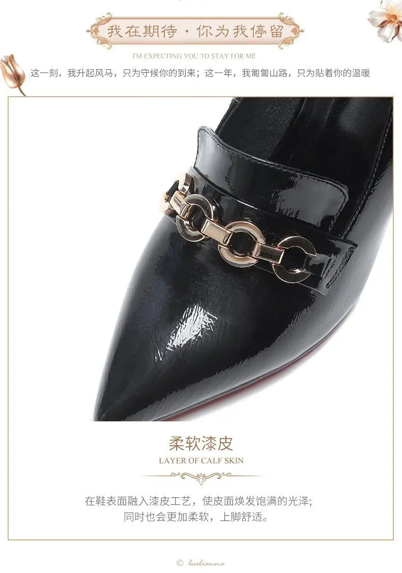 2026 New High Heels Dress Shoes for Women Fashion Pointed Toe Pumps British Style Small Leather Shoes Office Ladies Comfy Pumps