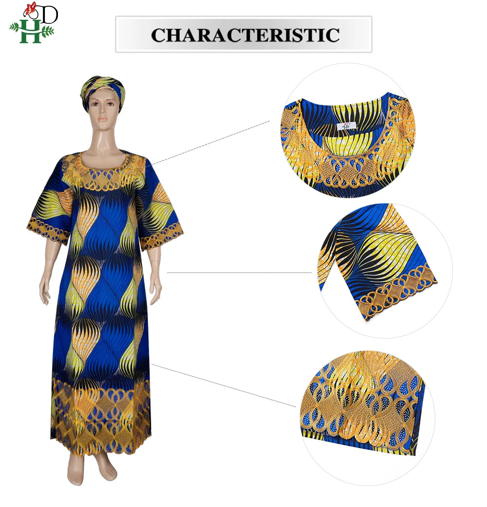 African Dresses For Women Traditional Clothing Embroidery Printed Outfits Bubu Gown Abayas Robe Kaftan Boubou Djellaba 2025 New
