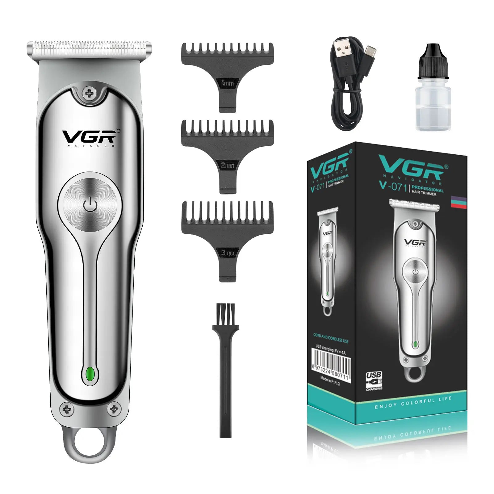 VGR  071 T-blade cutting machine barber rechargeable professional hair clipper trimmer for men cordless