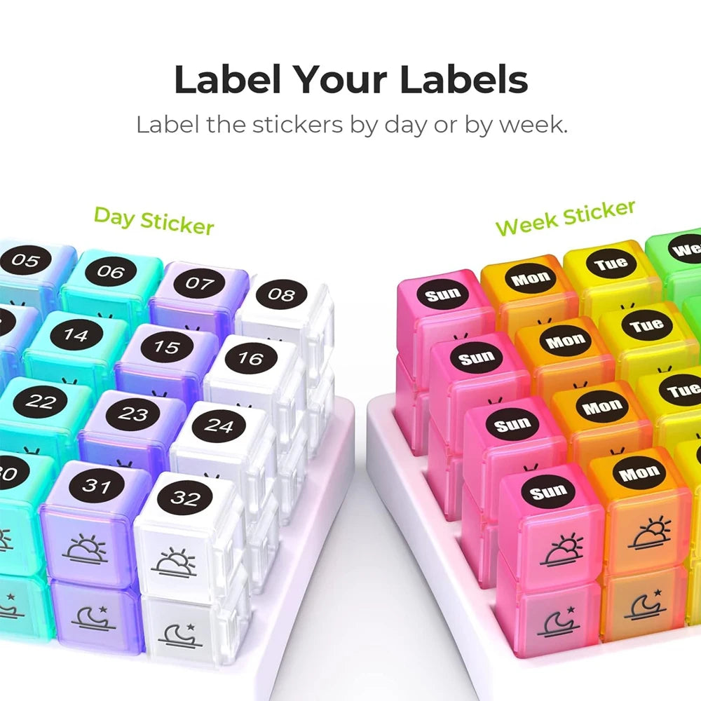 Monthly Pill Organizer 2 Times A Day - 30 Day Pill Box AM PM, One Month Medicine Organizer Twice Daily, Case To Hold Vitamins