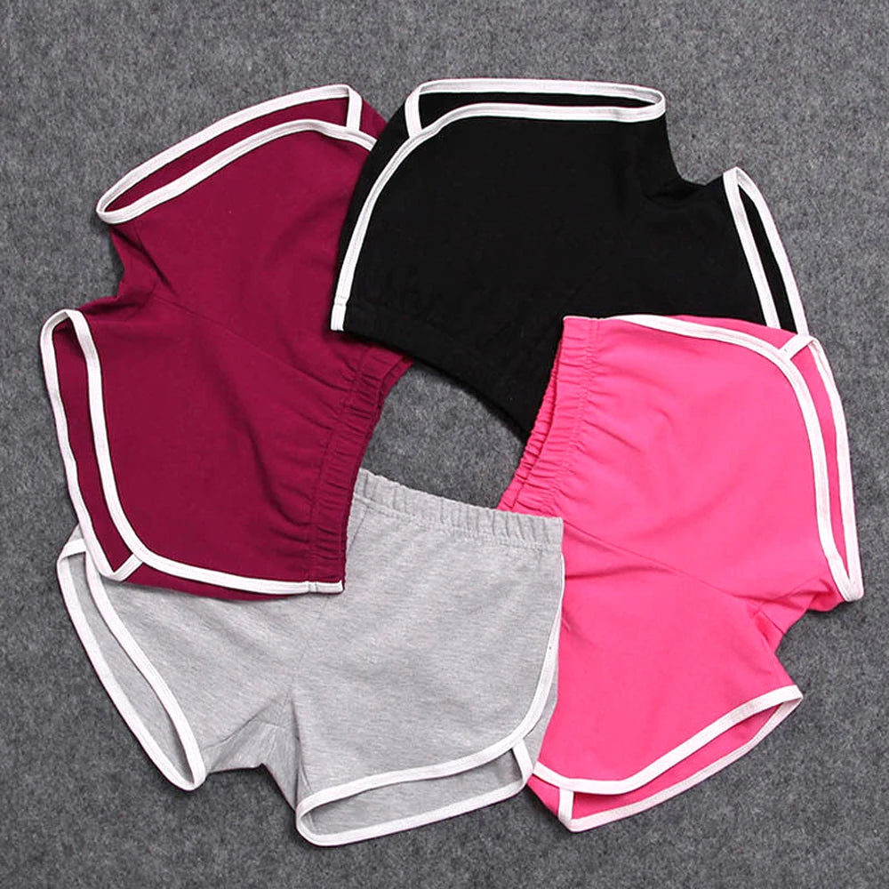 Women Mid Waist Sport Shorts Slim Fit High Stretchy Short Trousers For Summer Female Ladies Running Exercise Beach Short Pants