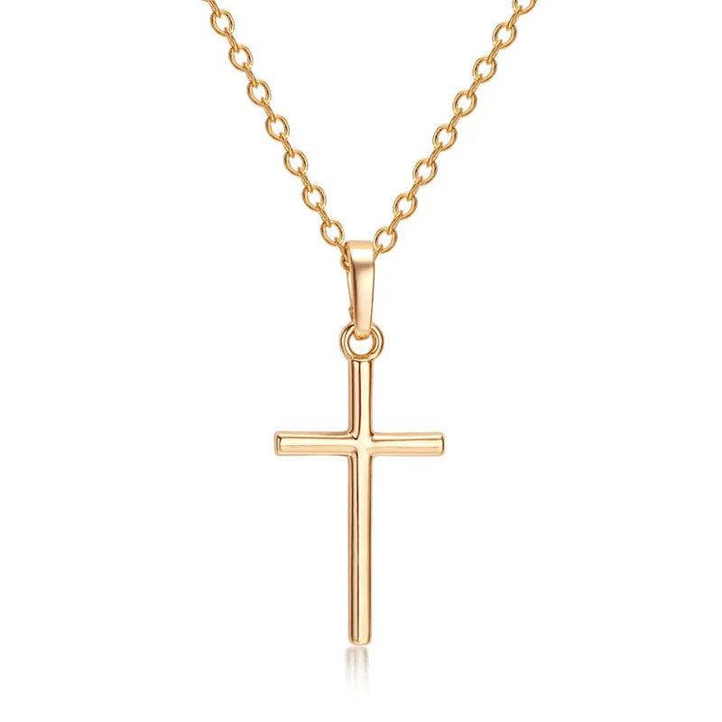 HipHop Fashion Cross Necklace For Women Crystal Zircon Men Necklace  Metal Chains Choker Jesus Pendants Jewelry Gift