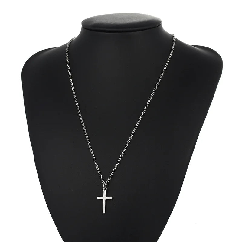 HipHop Fashion Cross Necklace For Women Crystal Zircon Men Necklace  Metal Chains Choker Jesus Pendants Jewelry Gift