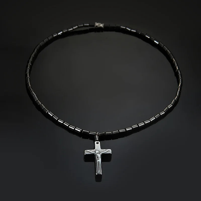 HipHop Fashion Cross Necklace For Women Crystal Zircon Men Necklace  Metal Chains Choker Jesus Pendants Jewelry Gift