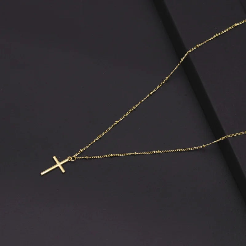 HipHop Fashion Cross Necklace For Women Crystal Zircon Men Necklace  Metal Chains Choker Jesus Pendants Jewelry Gift