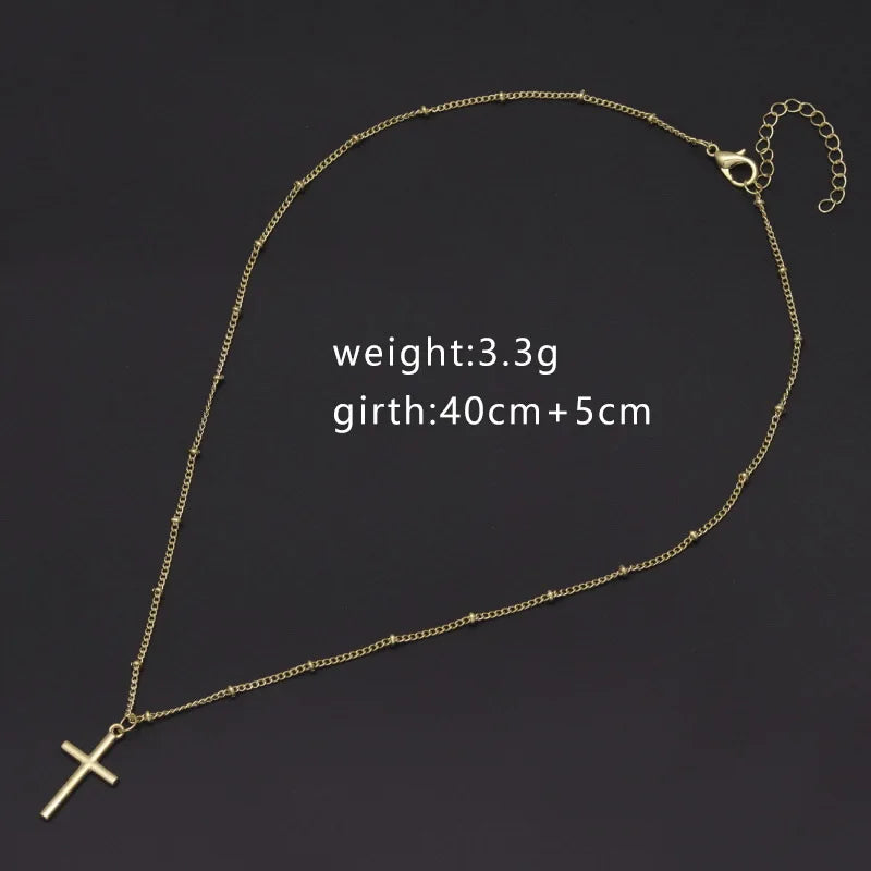 HipHop Fashion Cross Necklace For Women Crystal Zircon Men Necklace  Metal Chains Choker Jesus Pendants Jewelry Gift
