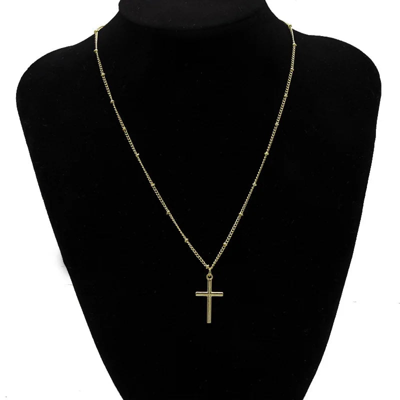 HipHop Fashion Cross Necklace For Women Crystal Zircon Men Necklace  Metal Chains Choker Jesus Pendants Jewelry Gift