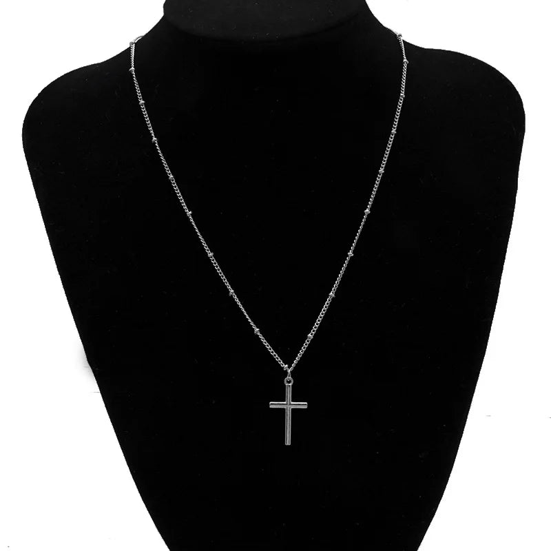 HipHop Fashion Cross Necklace For Women Crystal Zircon Men Necklace  Metal Chains Choker Jesus Pendants Jewelry Gift