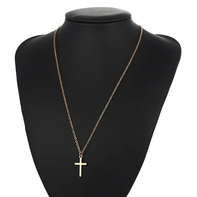 HipHop Fashion Cross Necklace For Women Crystal Zircon Men Necklace  Metal Chains Choker Jesus Pendants Jewelry Gift