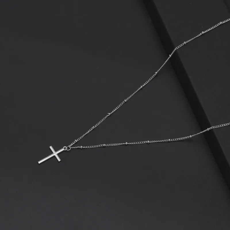 HipHop Fashion Cross Necklace For Women Crystal Zircon Men Necklace  Metal Chains Choker Jesus Pendants Jewelry Gift