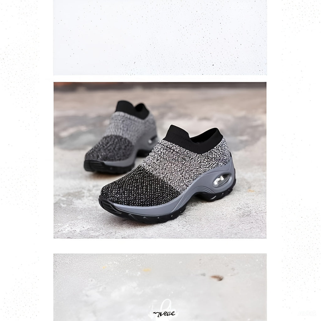 Women's Air Cushion Sole Chunky Sneakers - Lightweight Mesh Low Top Running Shoes - Breathable & Comfortable - For Women - Suitable for Running, Walking & Casual Wear - Great Gift for Fitness Enthusiasts