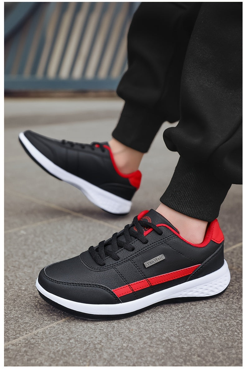 VanWeir Lightweight Men's Shoes • Navy Blue/White • Lace-up Sneakers with MD/TPR Sole • Breathable Fabric Lining for Outdoor, Hiking & Casual Wear