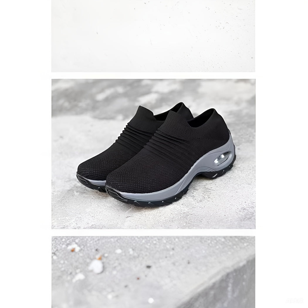 Women's Air Cushion Sole Chunky Sneakers - Lightweight Mesh Low Top Running Shoes - Breathable & Comfortable - For Women - Suitable for Running, Walking & Casual Wear - Great Gift for Fitness Enthusiasts