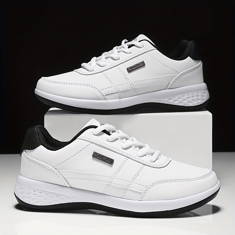 VanWeir Lightweight Men's Shoes • Navy Blue/White • Lace-up Sneakers with MD/TPR Sole • Breathable Fabric Lining for Outdoor, Hiking & Casual Wear