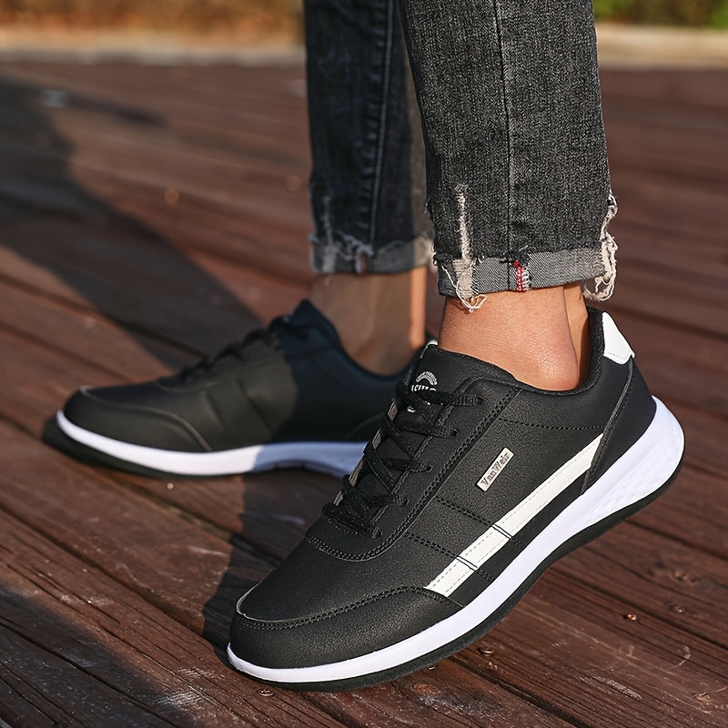 VanWeir Lightweight Men's Shoes • Navy Blue/White • Lace-up Sneakers with MD/TPR Sole • Breathable Fabric Lining for Outdoor, Hiking & Casual Wear