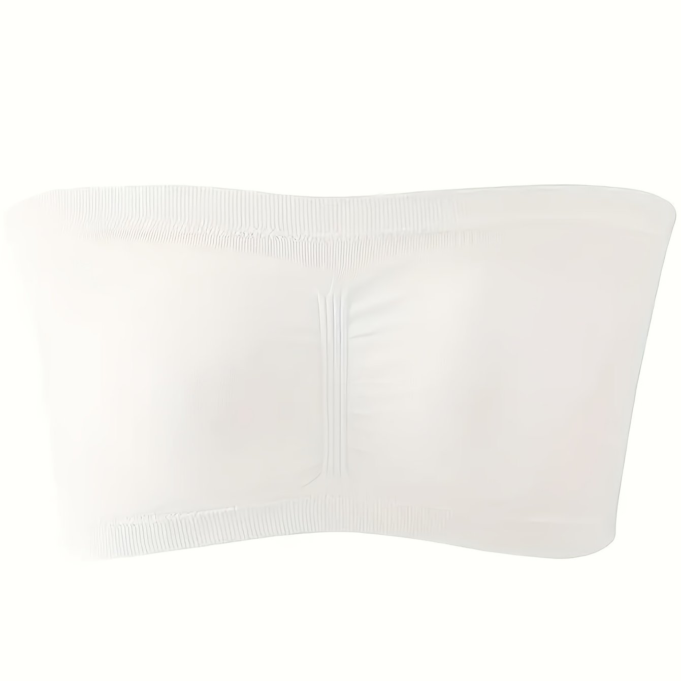 Plus Size Double-Layer Anti-See-Through Base Layer Tube Top Bra with Padded Cups, Wire-Free, and Underwire-Free