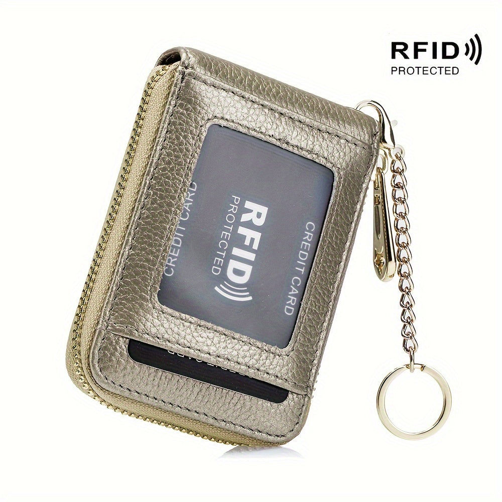 [RFID Credit Card Holder] Casual RFID Credit Card Holder, Multi-compartment Wallet - Simple Zip Around Card Case