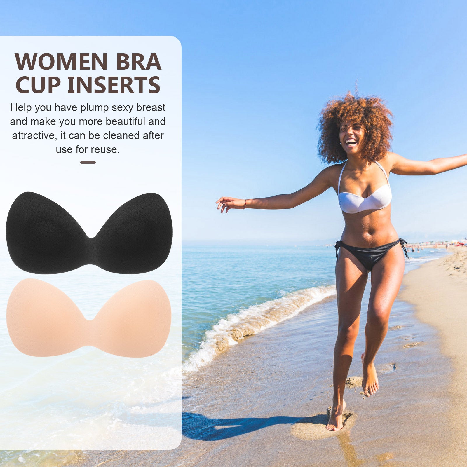 4Pcs One-Piece Bra Pads Inserts Pushup Bra Pads Sports Bra Removable Bra Pads Integrated Bra Pads Sports Bras Insert Pads Sports