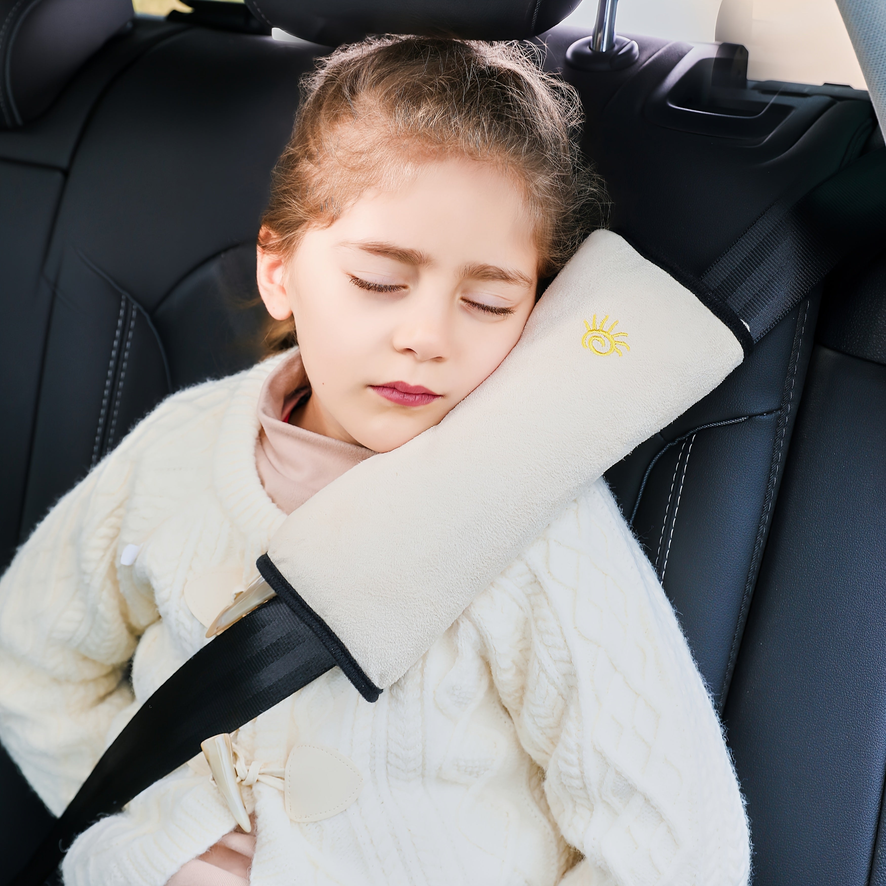 1pc Car Automotive Seat Belt Cover Shoulder Cover Seat Belt Holder Cute Lengthened And Thickened Plush Safety Belt Shoulder Cover, Car Safety Shoulder Guard, Seat Belt Adjustment Retainer, Anti-Strangle Neck Seat Belt